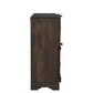 70" Dark Brown Solid Wood Carved Geometric Sideboard with Four Doors