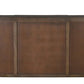 70" Dark Brown Solid Wood Carved Geometric Sideboard with Four Doors