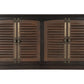 72" Dark Brown Solid Wood Shutter Style Sideboard with Four Doors