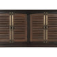 72" Dark Brown Solid Wood Shutter Style Sideboard with Four Doors