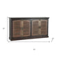 72" Dark Brown Solid Wood Shutter Style Sideboard with Four Doors