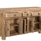 72" Natural Solid Wood Three Drawer Sideboard with Five Doors