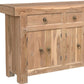 72" Natural Solid Wood Three Drawer Sideboard with Five Doors