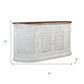 69" White And Brown Solid Wood Carved Geometric Four Drawer Four Door Sideboard