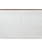 69" White And Brown Solid Wood Carved Geometric Four Drawer Four Door Sideboard