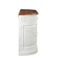 69" White And Brown Solid Wood Carved Geometric Four Drawer Four Door Sideboard