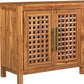 71" Brown Solid Wood Carved Geometric Sideboard with Four Doors