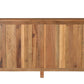 71" Brown Solid Wood Carved Geometric Sideboard with Four Doors