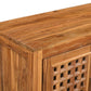 71" Brown Solid Wood Carved Geometric Sideboard with Four Doors