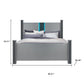Silver Wood And Faux Crystals Lighted Full Four Poster Bed Frame