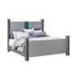 Silver Wood And Faux Crystals Lighted King Four Poster Bed Frame