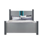Silver Wood And Faux Crystals Lighted King Four Poster Bed Frame