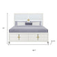 Gold and White Wood And Upholstery Lighted King Bed Frame