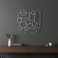 27" X 26" Silver Geometric Metal Abstract Hanging Dimensional Sculpture