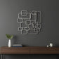 27" X 26" Silver Geometric Metal Abstract Hanging Dimensional Sculpture