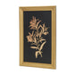 21" X 14" Gold And Black Flower Bouquet Wood Framed Art