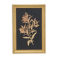 21" X 14" Gold And Black Flower Bouquet Wood Framed Art