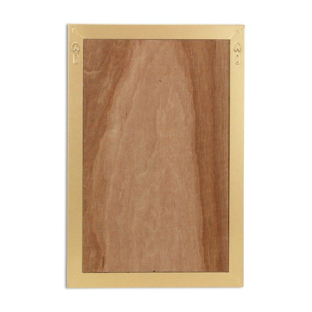 21" X 14" Gold And Black Flower Bouquet Wood Framed Art