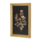 21" X 14" Gold And Black Flower Bouquet Wood Framed Art