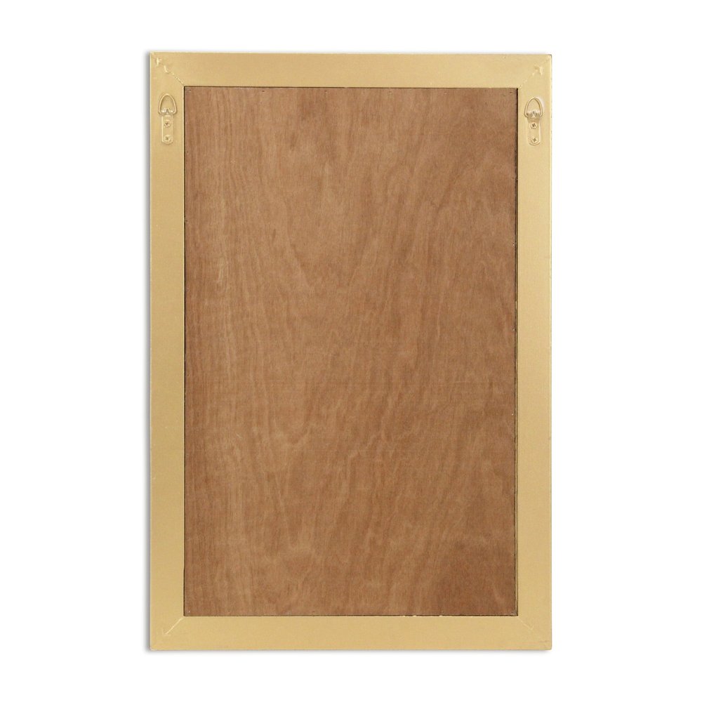 21" X 14" Gold And Black Flower Bouquet Wood Framed Art