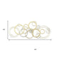 18" X 44" Gold And Silver Geometric Metal Round Discs Hanging Dimensional Sculpture
