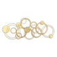 18" X 44" Gold And Silver Geometric Metal Round Discs Hanging Dimensional Sculpture