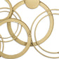 18" X 44" Gold And Silver Geometric Metal Round Discs Hanging Dimensional Sculpture