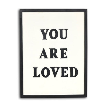 16" X 12" Black And White You Are Loved Framed Wall Decor