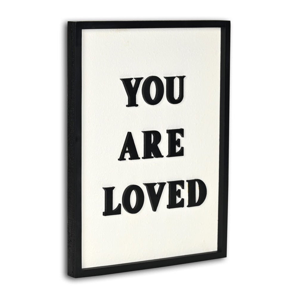 16" X 12" Black And White You Are Loved Framed Wall Decor