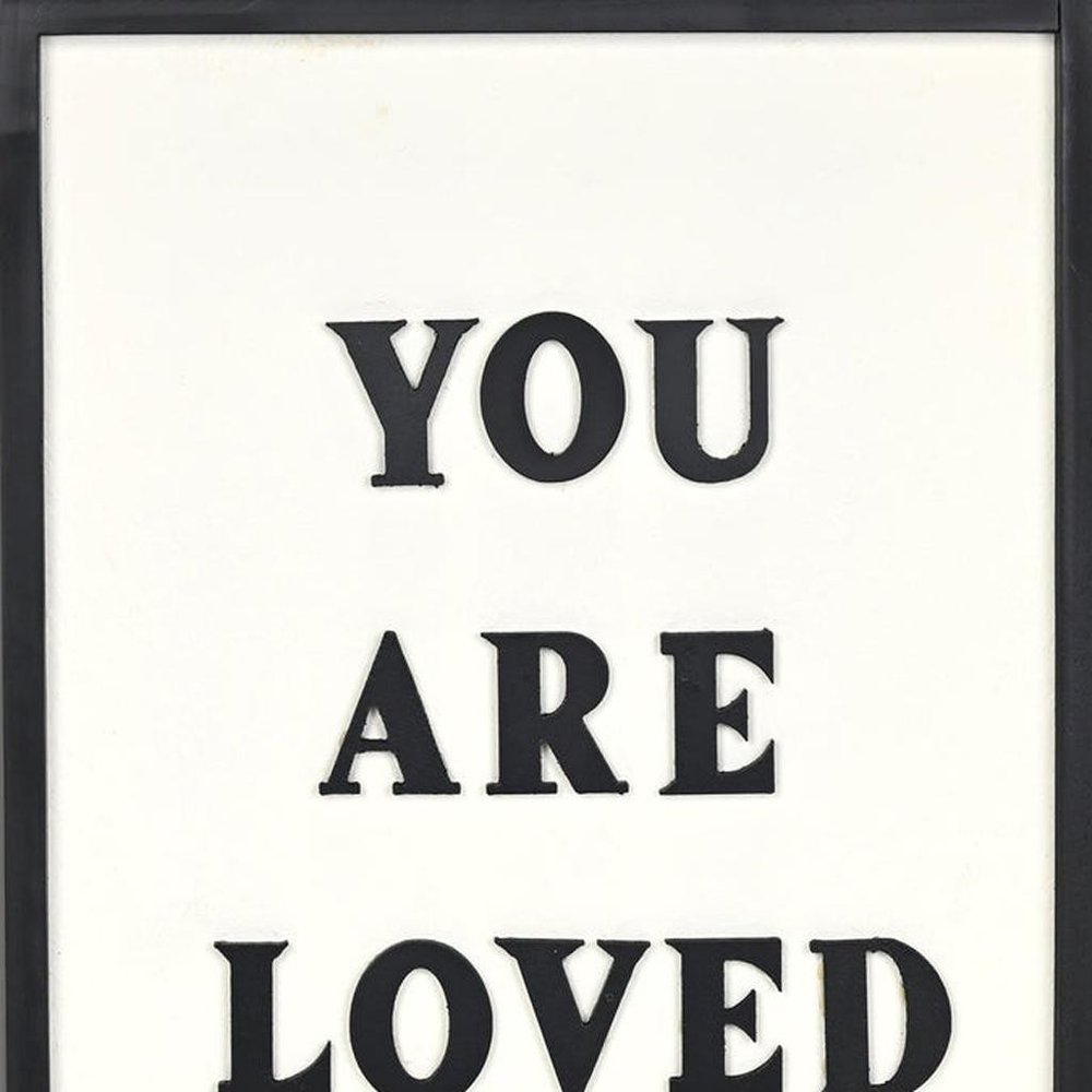 16" X 12" Black And White You Are Loved Framed Wall Decor