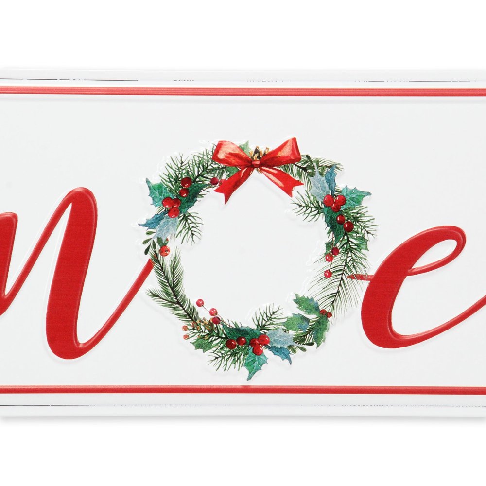 7" X 19" White and Red Christmas Noel Metal Wall Decor