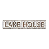 7" X 36" Gray Lake House Galvanized Metal Wall Decor