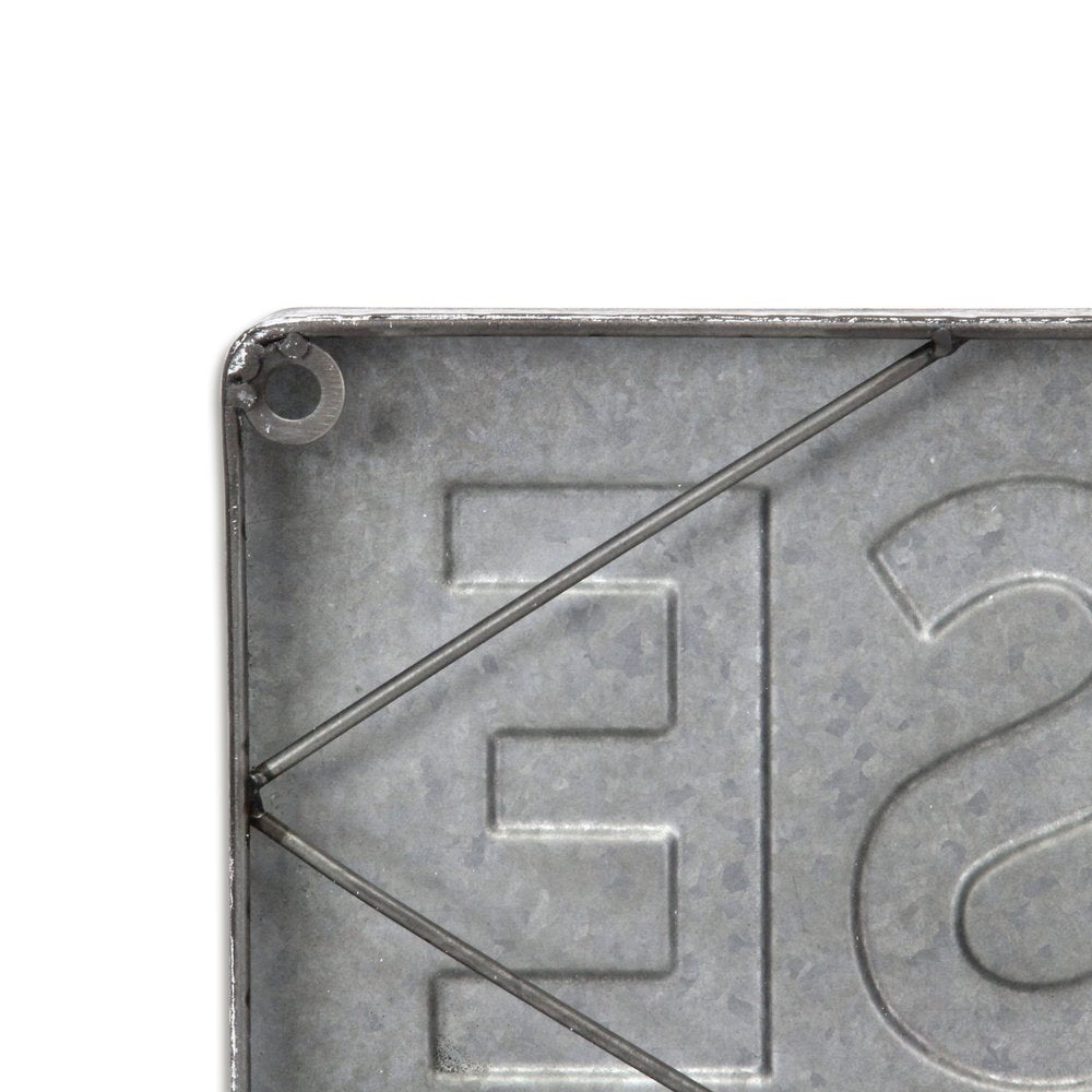 7" X 36" Gray Lake House Galvanized Metal Wall Decor