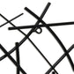 24" X 44" Black Abstract Lines Metal Hanging Dimensional Sculpture