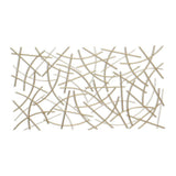 24" X 44" Gold Abstract Lines Metal Hanging Dimensional Sculpture