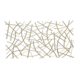 24" X 44" Gold Abstract Lines Metal Hanging Dimensional Sculpture