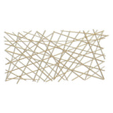 25" X 49" Gold Abstract Lines Metal Hanging Dimensional Sculpture