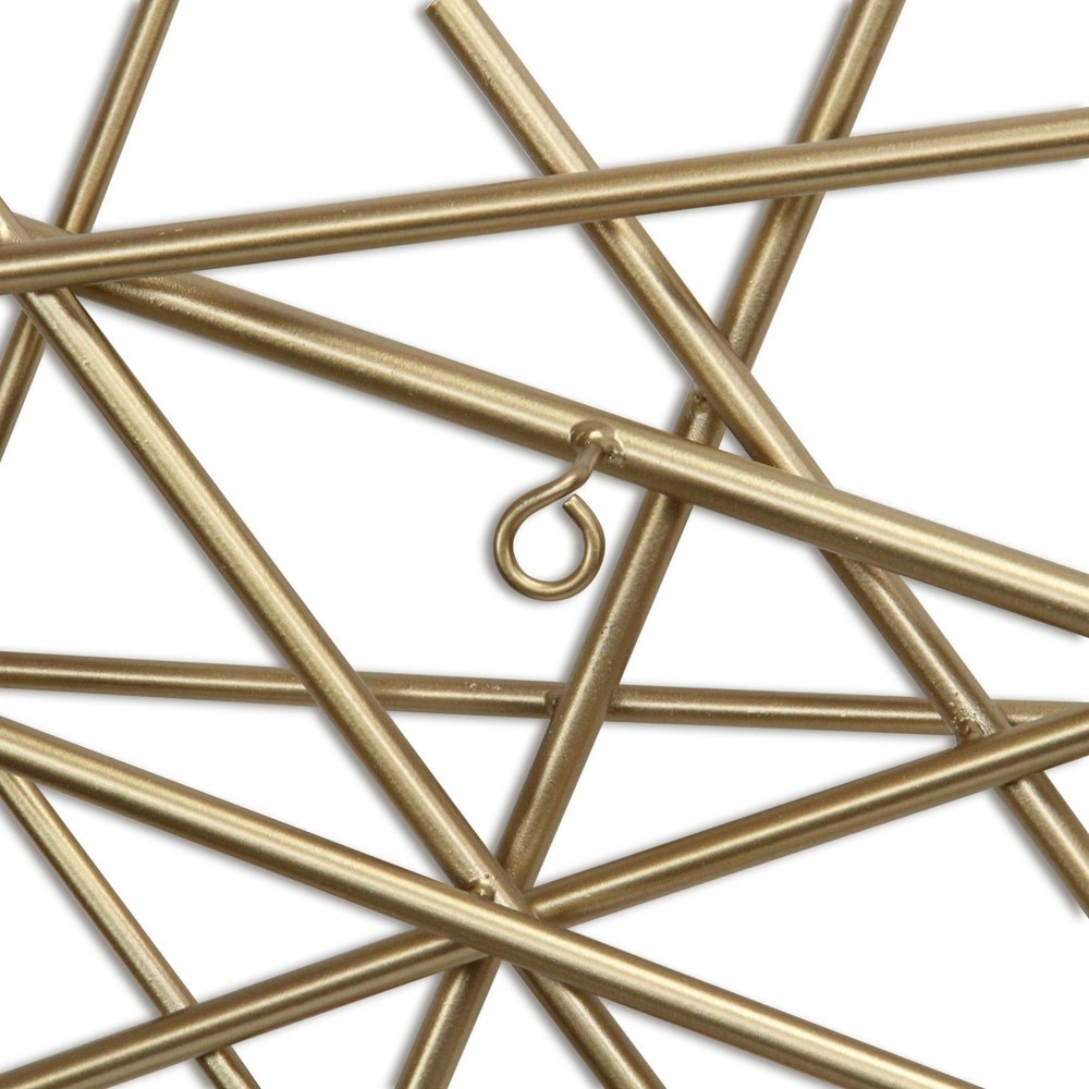25" X 49" Gold Abstract Lines Metal Hanging Dimensional Sculpture