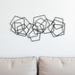 24" X 48" Black Geometric Metal Abstract Hanging Dimensional Sculpture