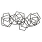 24" X 48" Black Geometric Metal Abstract Hanging Dimensional Sculpture