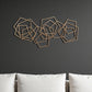 24" X 48" Bronze Geometric Metal Abstract Hanging Dimensional Sculpture