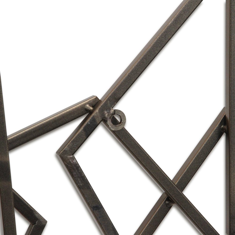 24" X 48" Bronze Geometric Metal Abstract Hanging Dimensional Sculpture