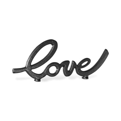10" Black Cast Iron Love Tabletop Sign