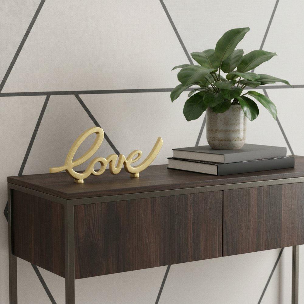 10" Gold Cast Iron Love Tabletop Sign