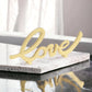 10" Gold Cast Iron Love Tabletop Sign