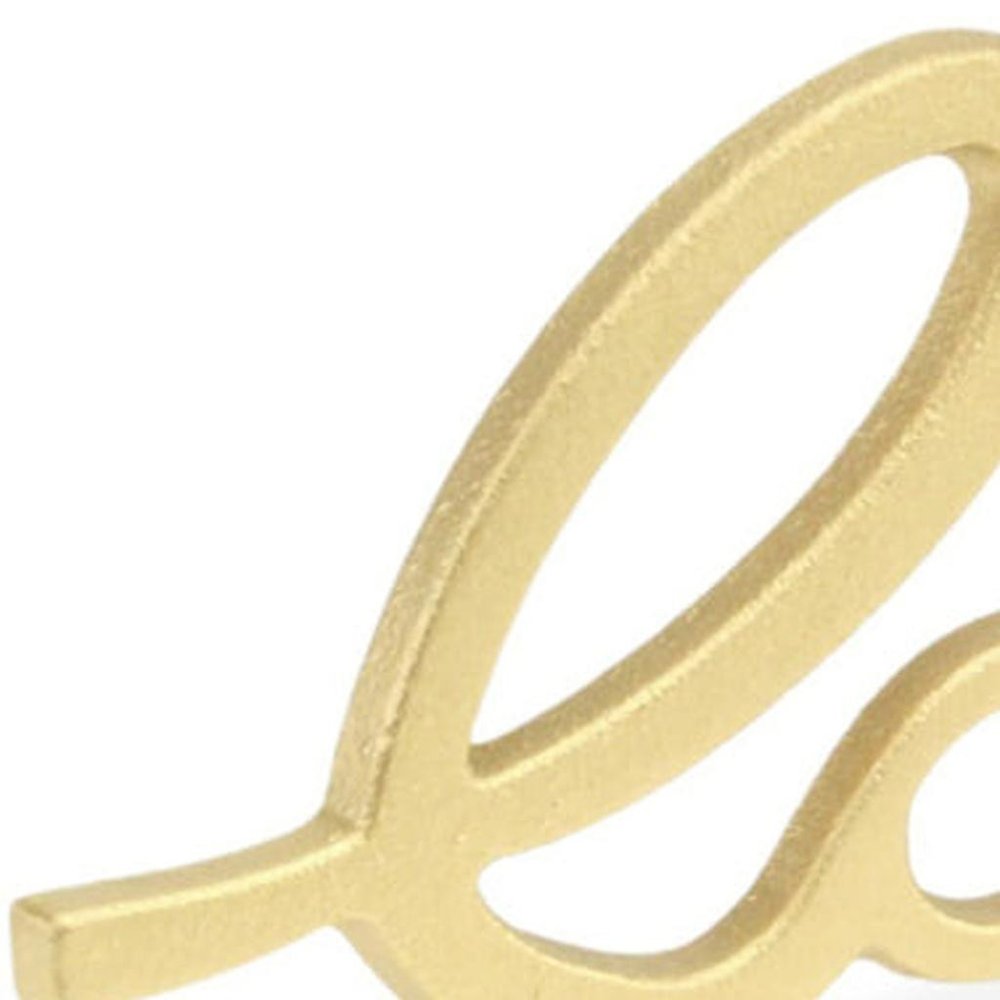 10" Gold Cast Iron Love Tabletop Sign