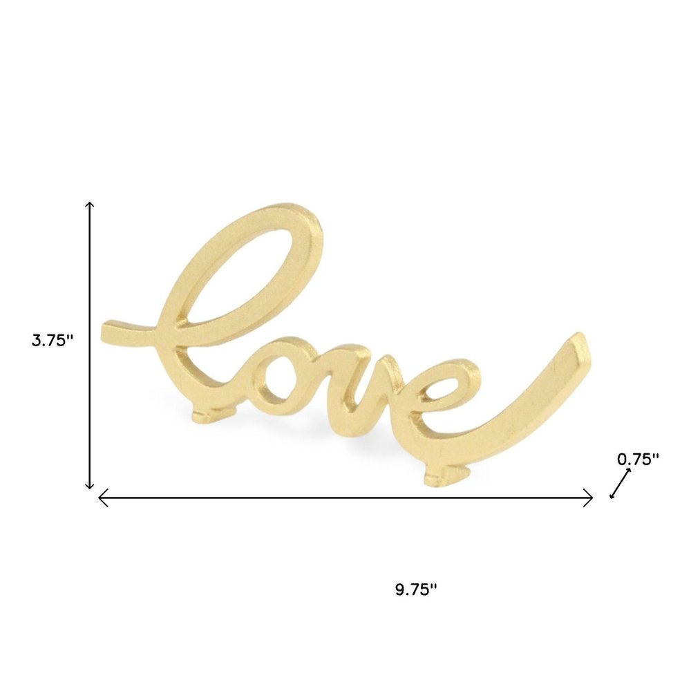 10" Gold Cast Iron Love Tabletop Sign