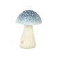 6" Blue And Off White Cast Iron Mushroom Tabletop Sculpture