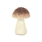 6" Red And Off White Cast Iron Mushroom Tabletop Sculpture