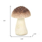 6" Red And Off White Cast Iron Mushroom Tabletop Sculpture